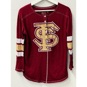 Retro Brand Women's Florida State Button Jersey Long Sleeve Size‎ L Garnett
